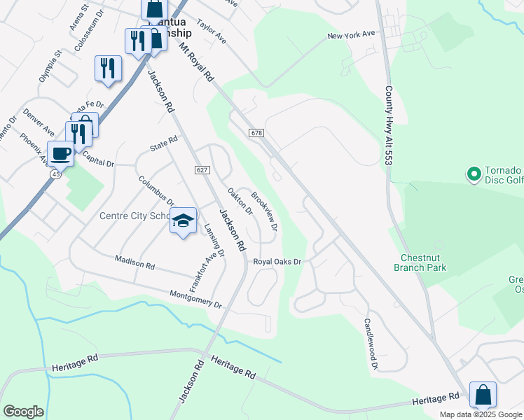 map of restaurants, bars, coffee shops, grocery stores, and more near 7 Brookview Drive in Gloucester County