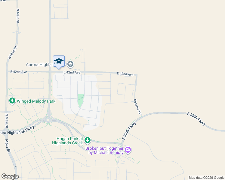 map of restaurants, bars, coffee shops, grocery stores, and more near Harvest Road in Aurora