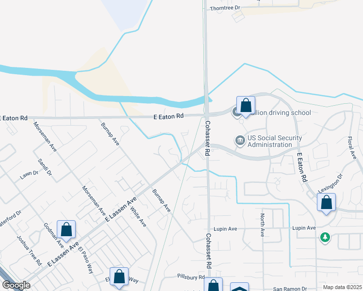 map of restaurants, bars, coffee shops, grocery stores, and more near 2823 Northgate Drive in Chico