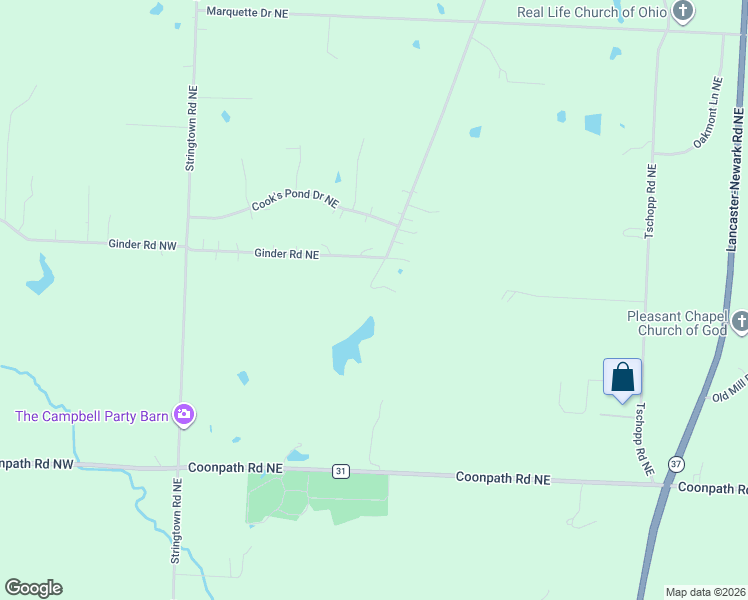 map of restaurants, bars, coffee shops, grocery stores, and more near 451 Ginder Road Northeast in Lancaster