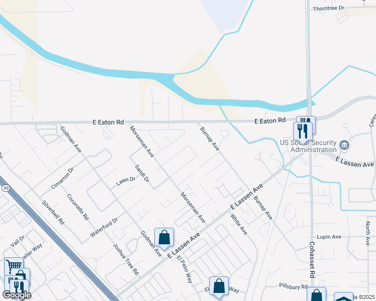 map of restaurants, bars, coffee shops, grocery stores, and more near 895 Netters Circle in Chico