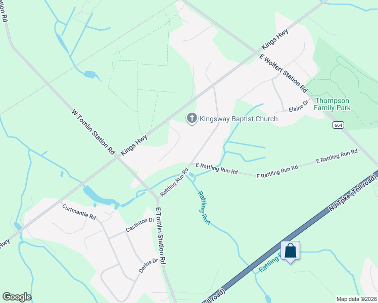 map of restaurants, bars, coffee shops, grocery stores, and more near 14 Alexis Court in Mickleton