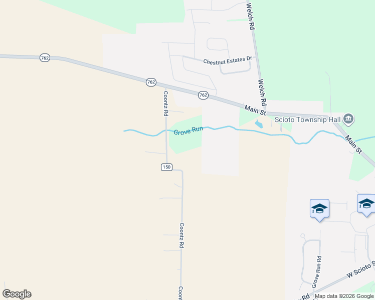 map of restaurants, bars, coffee shops, grocery stores, and more near 11223 Coontz Road in Orient
