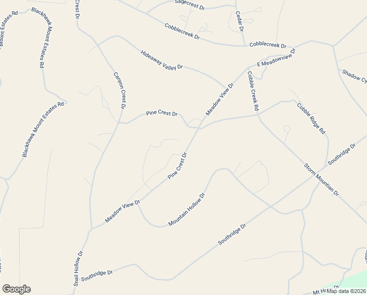 map of restaurants, bars, coffee shops, grocery stores, and more near Pine Crest Drive in Fairview