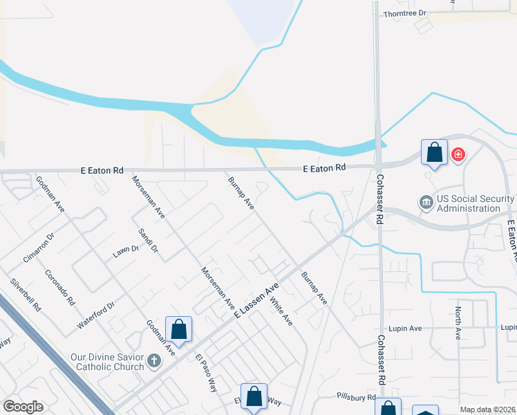 map of restaurants, bars, coffee shops, grocery stores, and more near 2966 Burnap Avenue in Chico