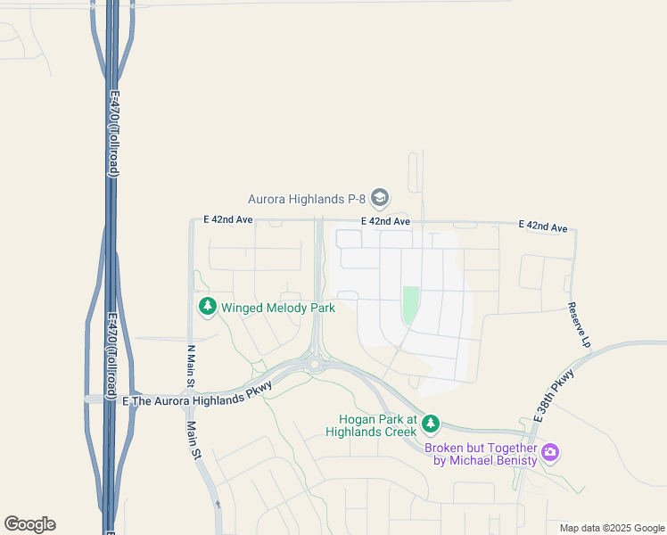 map of restaurants, bars, coffee shops, grocery stores, and more near 24182 East 40th Avenue in Aurora