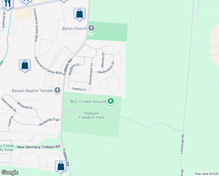 map of restaurants, bars, coffee shops, grocery stores, and more near 1493 Cameron Drive in Fairborn