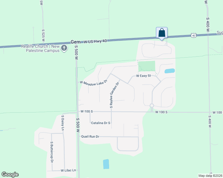 map of restaurants, bars, coffee shops, grocery stores, and more near 852 South Raylee Garden Drive in New Palestine