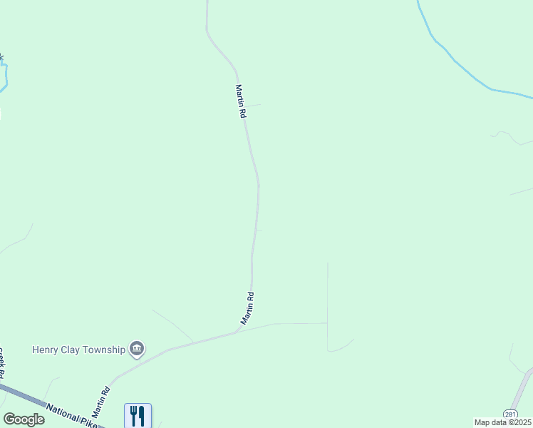 map of restaurants, bars, coffee shops, grocery stores, and more near 291 Martin Road in Markleysburg