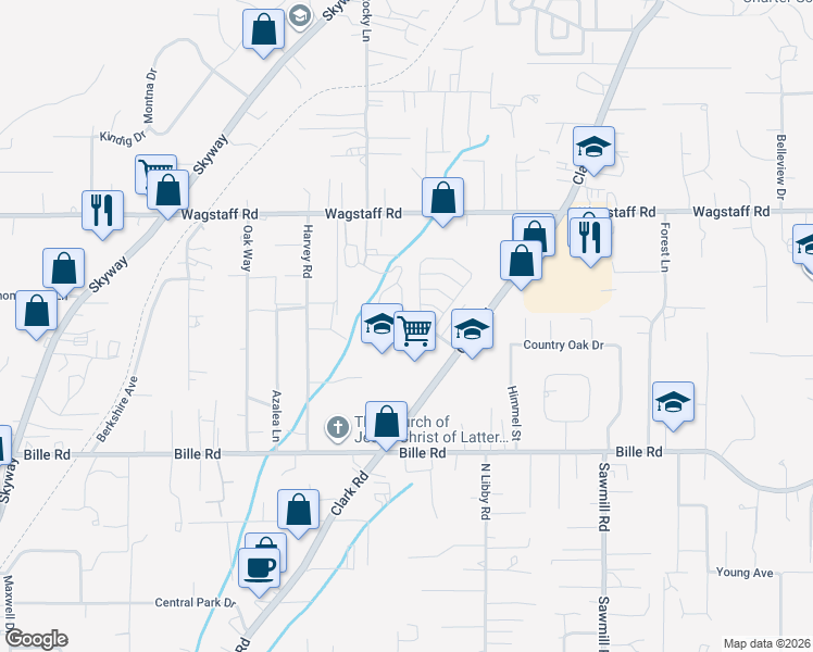 map of restaurants, bars, coffee shops, grocery stores, and more near 1393 Armstrong Place in Paradise