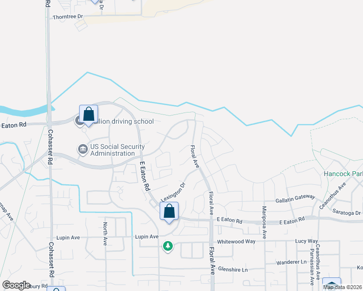 map of restaurants, bars, coffee shops, grocery stores, and more near 2 Avante Way in Chico
