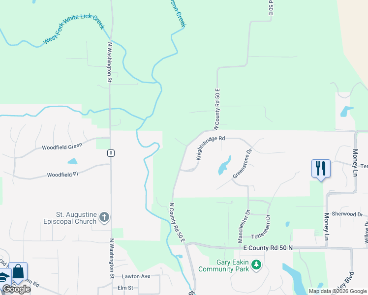map of restaurants, bars, coffee shops, grocery stores, and more near 1950 Knightsbridge Road in Danville