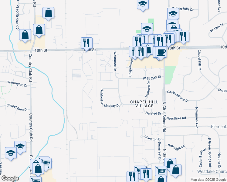 map of restaurants, bars, coffee shops, grocery stores, and more near 7638 Westmore Circle in Indianapolis