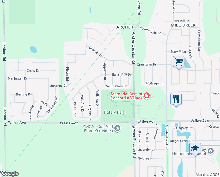 map of restaurants, bars, coffee shops, grocery stores, and more near 4532 Santa Clara Dr in Springfield