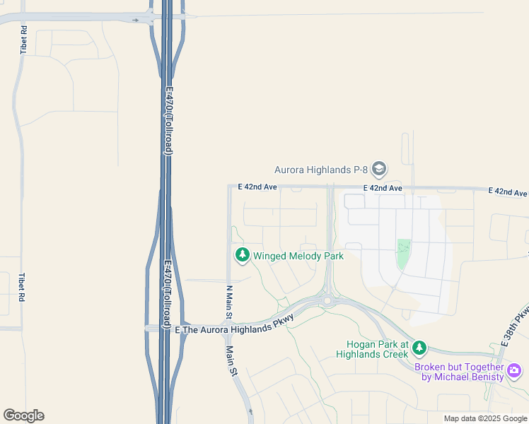 map of restaurants, bars, coffee shops, grocery stores, and more near 23700 East 42nd Avenue in Aurora