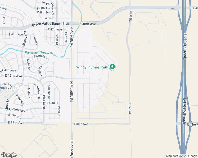 map of restaurants, bars, coffee shops, grocery stores, and more near 4118-4268 Picadilly Road in Denver