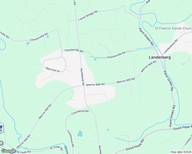 map of restaurants, bars, coffee shops, grocery stores, and more near 193 Mercer Mill Road in Landenberg