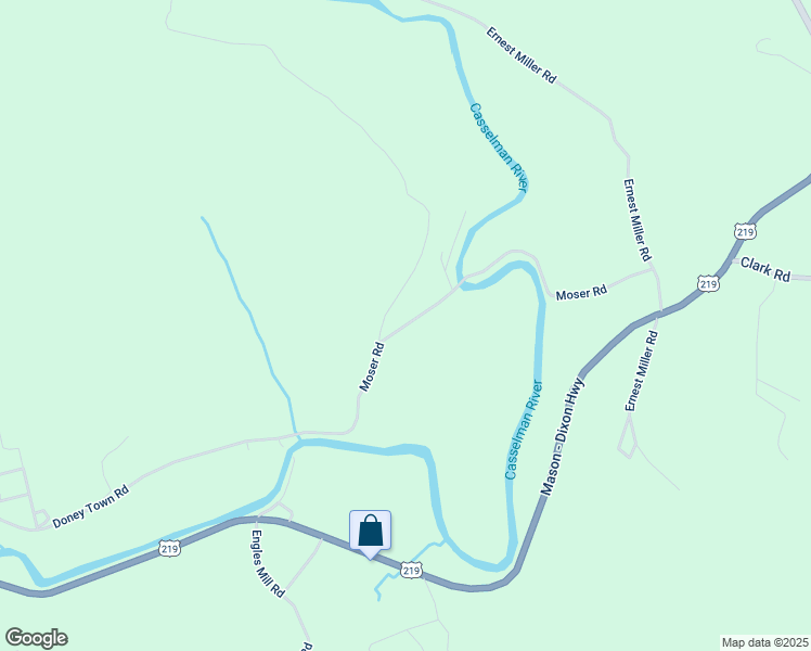 map of restaurants, bars, coffee shops, grocery stores, and more near Moser Road in Somerset County