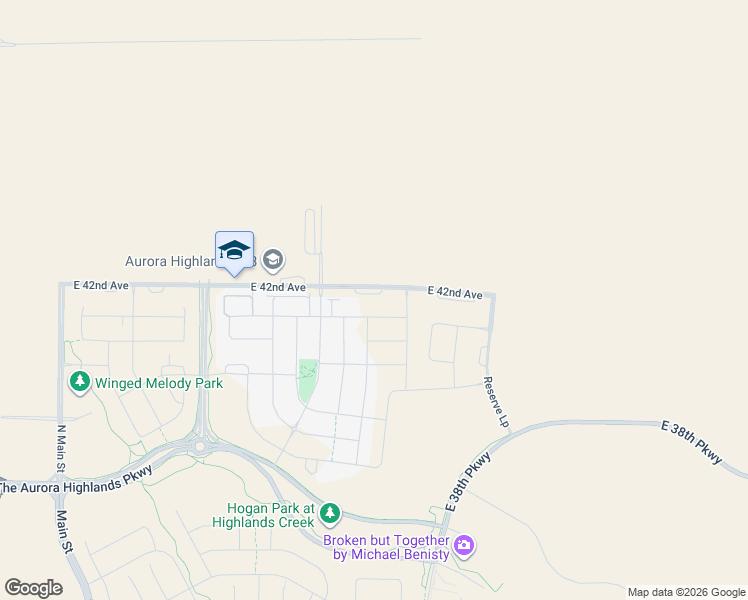 map of restaurants, bars, coffee shops, grocery stores, and more near Harvest Road in Aurora