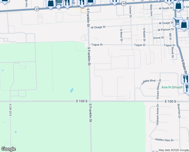map of restaurants, bars, coffee shops, grocery stores, and more near 835 Amy Drive in Greenfield
