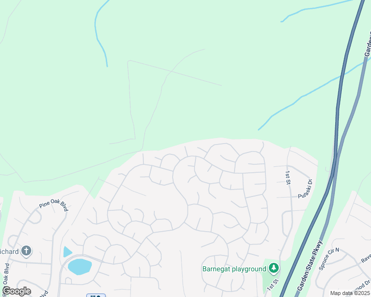 map of restaurants, bars, coffee shops, grocery stores, and more near 6 Running Brook Terrace in Barnegat Township