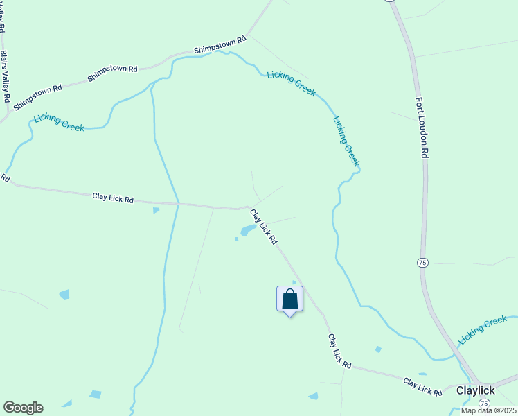 map of restaurants, bars, coffee shops, grocery stores, and more near 11301 Clay Lick Road in Mercersburg