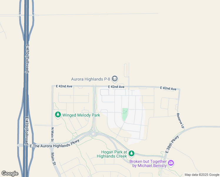map of restaurants, bars, coffee shops, grocery stores, and more near 24240 East 41st Avenue in Denver