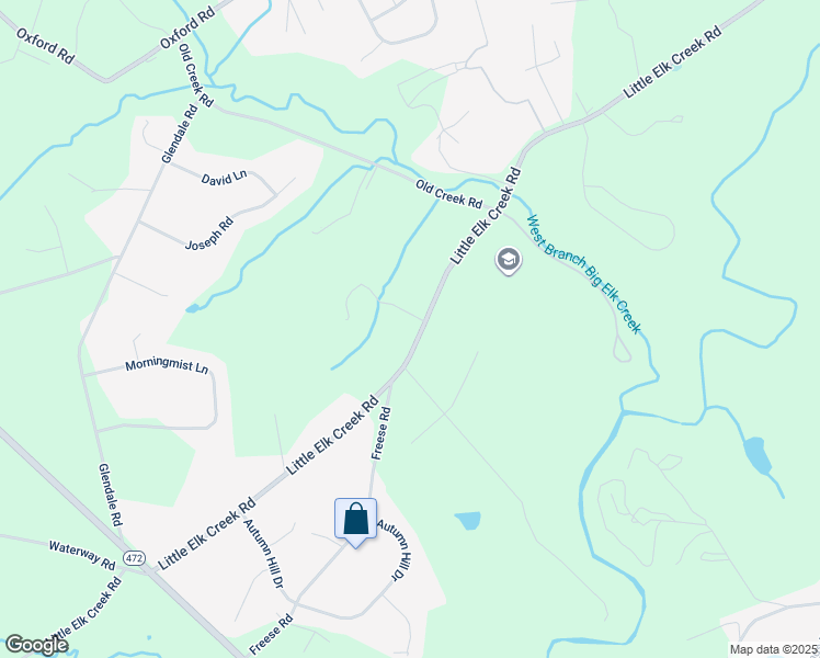 map of restaurants, bars, coffee shops, grocery stores, and more near 574 Little Elk Creek Road in Oxford