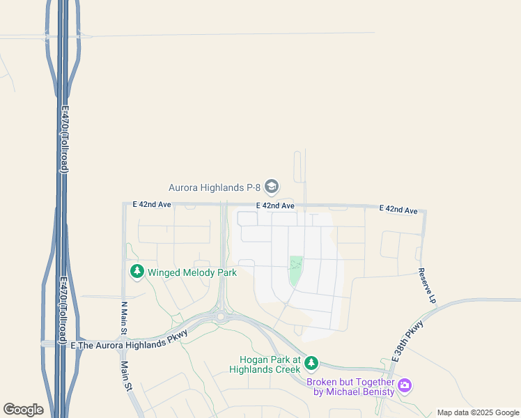 map of restaurants, bars, coffee shops, grocery stores, and more near 24240 East 41st Avenue in Denver