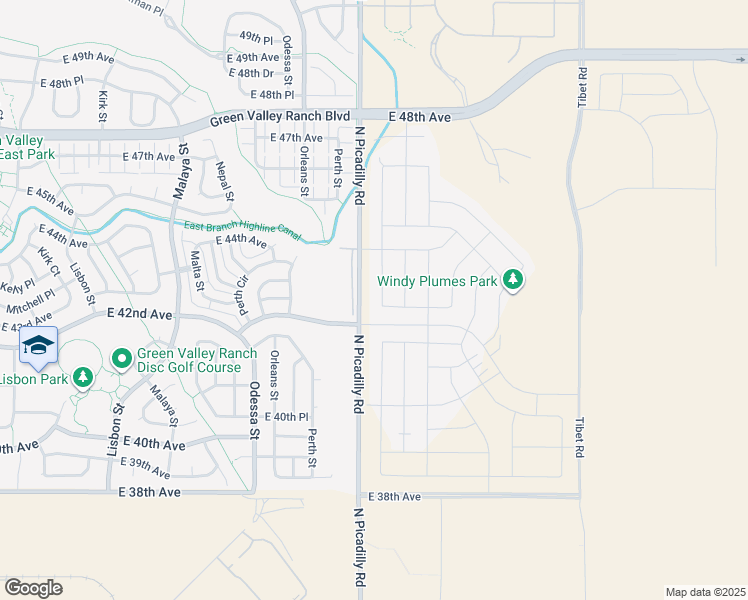 map of restaurants, bars, coffee shops, grocery stores, and more near 4442 Picadilly Court in Aurora