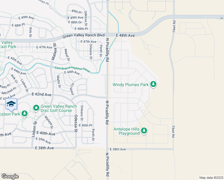 map of restaurants, bars, coffee shops, grocery stores, and more near 4442 Picadilly Court in Aurora