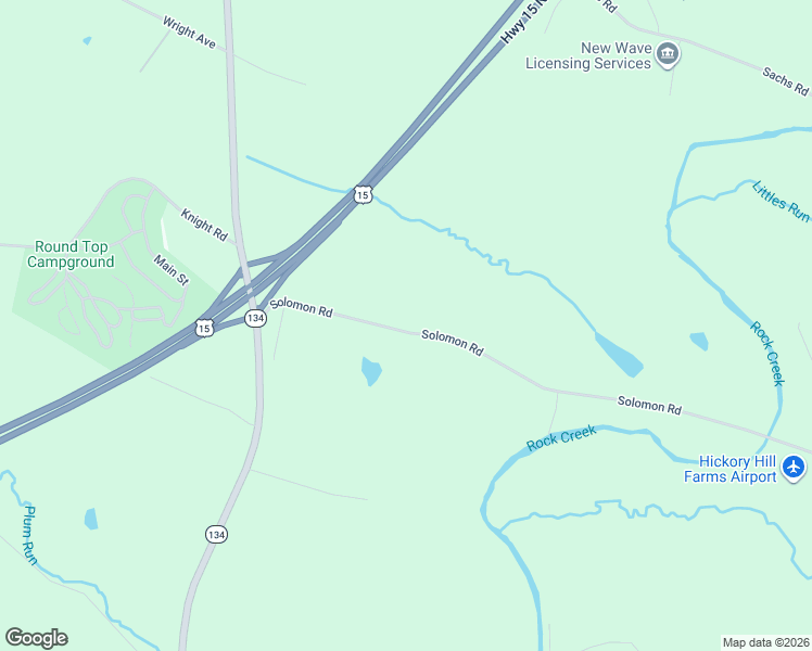 map of restaurants, bars, coffee shops, grocery stores, and more near 174 Solomon Road in Gettysburg