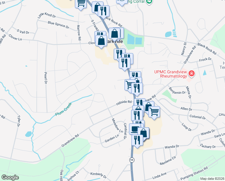 map of restaurants, bars, coffee shops, grocery stores, and more near 1227 Baltimore Street in Hanover