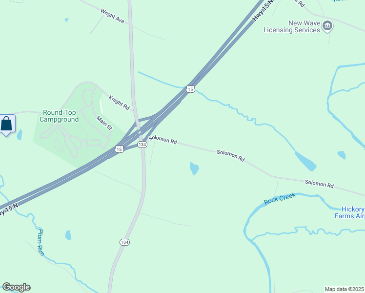 map of restaurants, bars, coffee shops, grocery stores, and more near 95 Solomon Road in Gettysburg