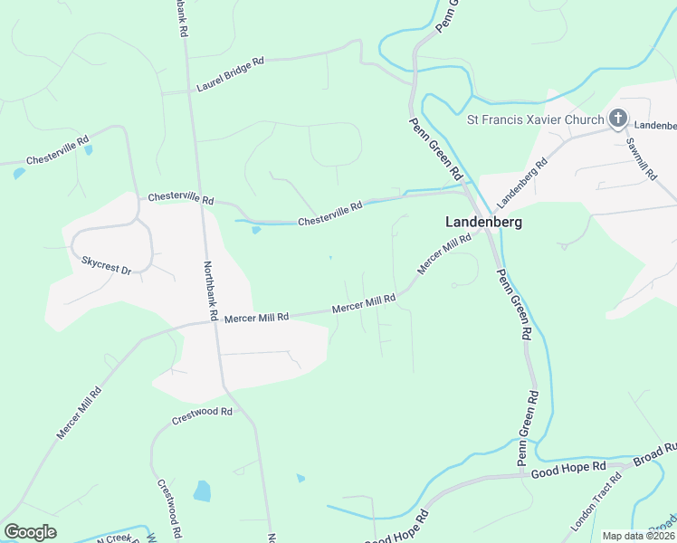 map of restaurants, bars, coffee shops, grocery stores, and more near 173 Mercer Mill Road in Landenberg