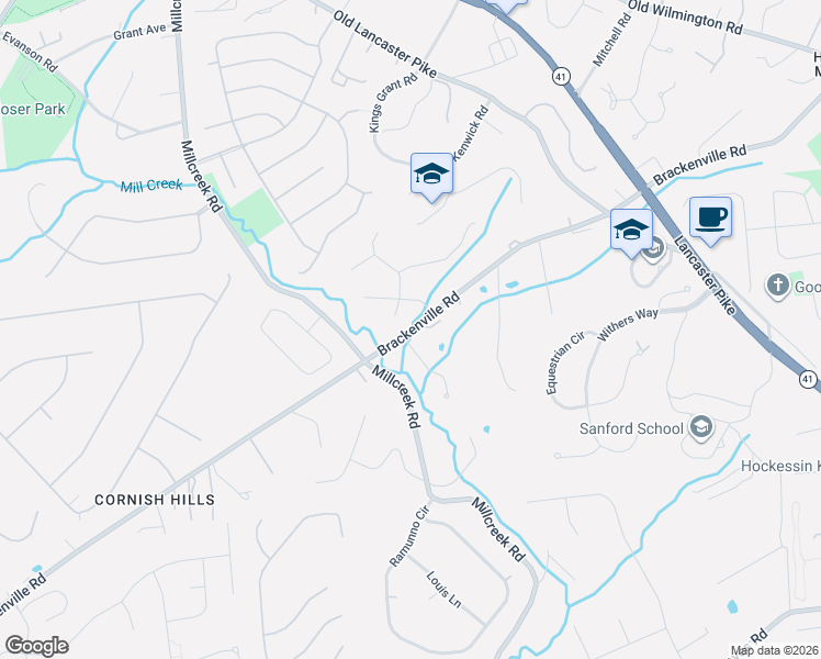 map of restaurants, bars, coffee shops, grocery stores, and more near in Hockessin