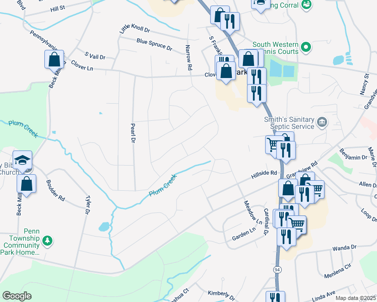 map of restaurants, bars, coffee shops, grocery stores, and more near 6 Little Way in Hanover