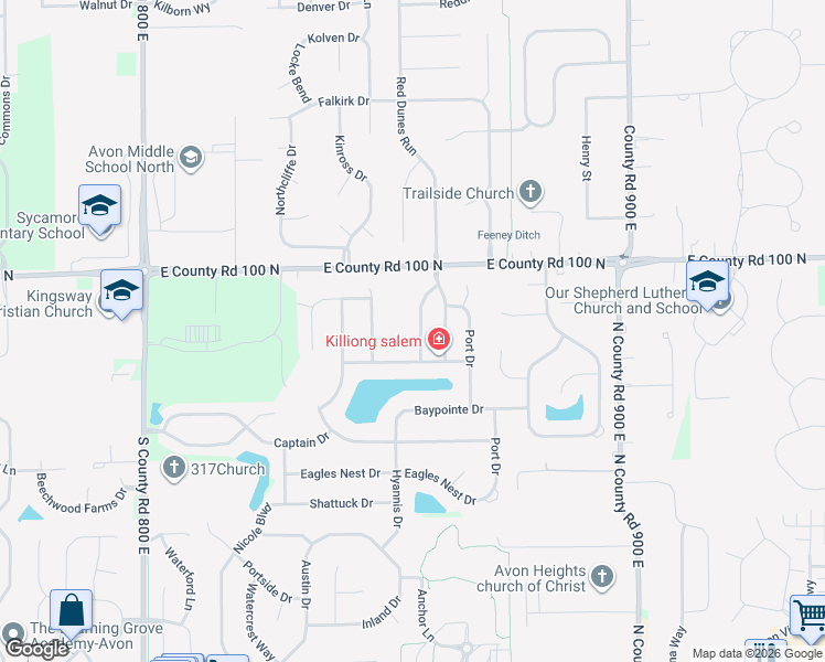 map of restaurants, bars, coffee shops, grocery stores, and more near 853 Halyard Drive in Avon