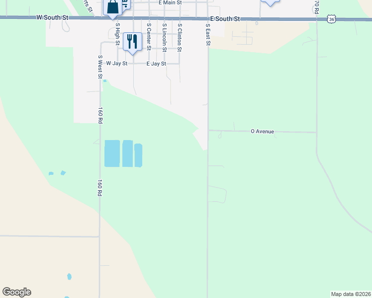 map of restaurants, bars, coffee shops, grocery stores, and more near 1539 165 Road in Mankato