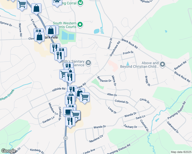map of restaurants, bars, coffee shops, grocery stores, and more near 2 Benjamin Drive in Hanover