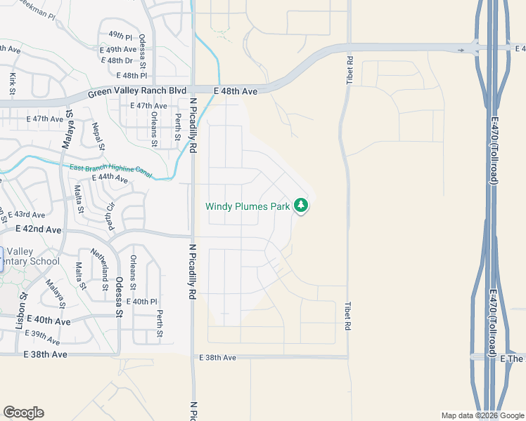 map of restaurants, bars, coffee shops, grocery stores, and more near 4118-4268 Picadilly Road in Denver