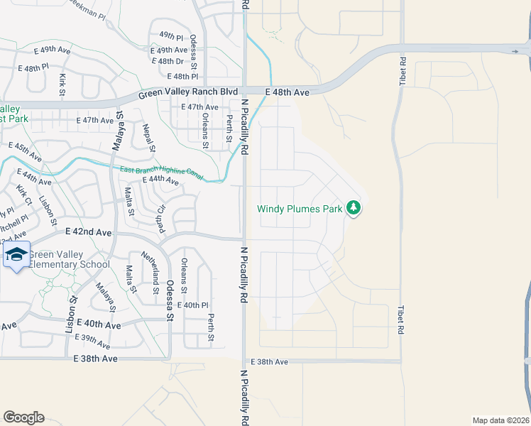 map of restaurants, bars, coffee shops, grocery stores, and more near 4155 Picadilly Road in Denver