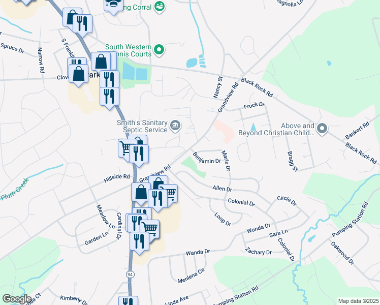 map of restaurants, bars, coffee shops, grocery stores, and more near 2 Benjamin Drive in Hanover
