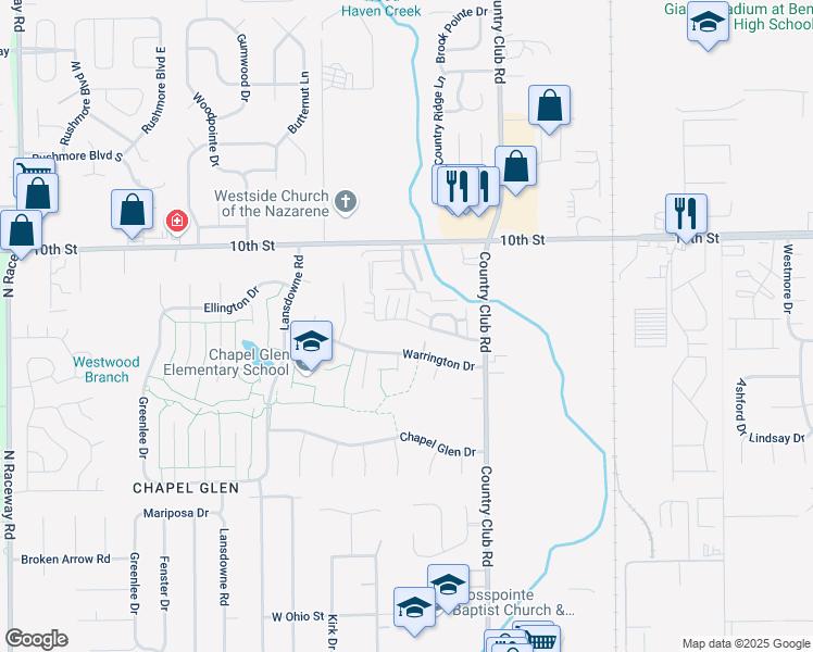 map of restaurants, bars, coffee shops, grocery stores, and more near 8478 Chapel Pines Drive in Indianapolis