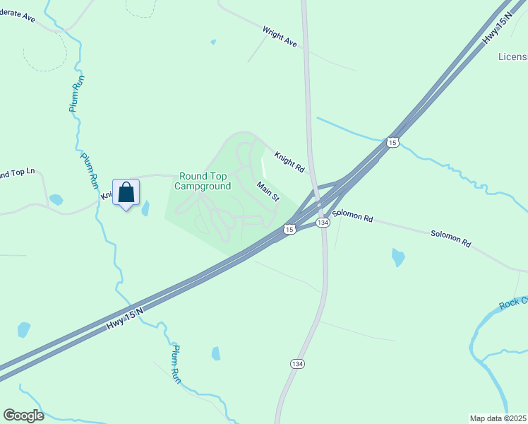 map of restaurants, bars, coffee shops, grocery stores, and more near 90 Knight Road in Gettysburg