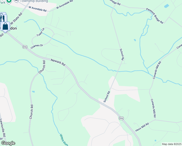 map of restaurants, bars, coffee shops, grocery stores, and more near 6 Karnik Court in Lincoln University