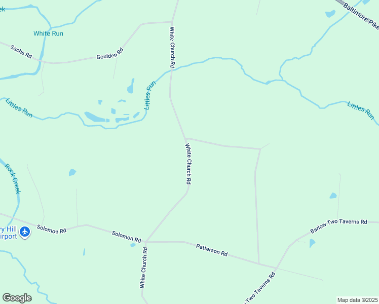 map of restaurants, bars, coffee shops, grocery stores, and more near White Church Road in Gettysburg