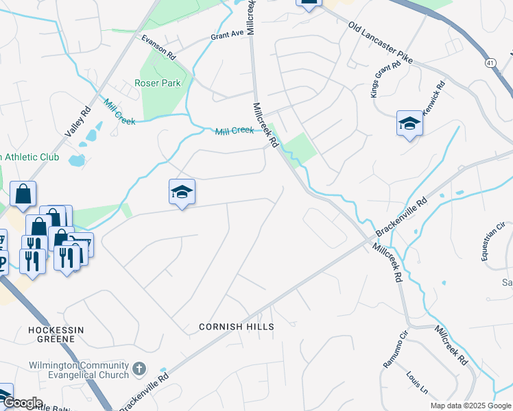 map of restaurants, bars, coffee shops, grocery stores, and more near 157 Thompson Drive in Hockessin