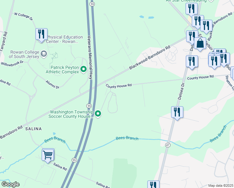 map of restaurants, bars, coffee shops, grocery stores, and more near 1897 Aron's Circle in Washington Township