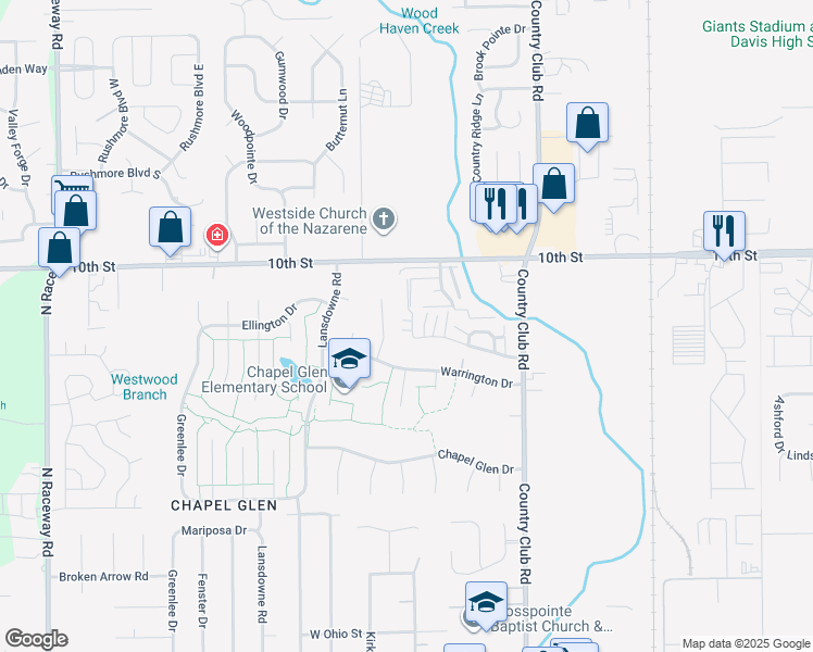 map of restaurants, bars, coffee shops, grocery stores, and more near 836 Chapel Pines Drive West in Indianapolis